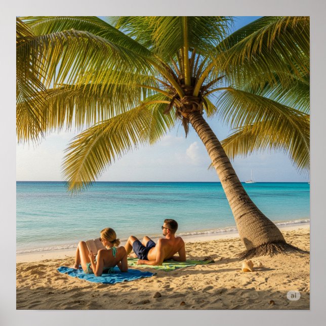 Póster Paradise Beach Scene (Frente)
