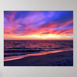 Póster Paradise Beach Sunset perfecto