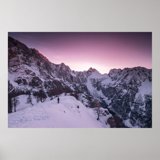 Póster Parado en tierra de invierno (Frente)