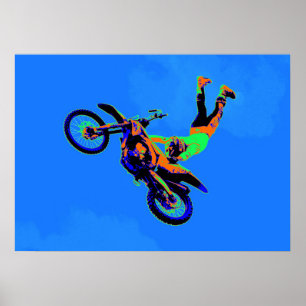 Póster Parador volador - Stunt Motocross de estilo libre