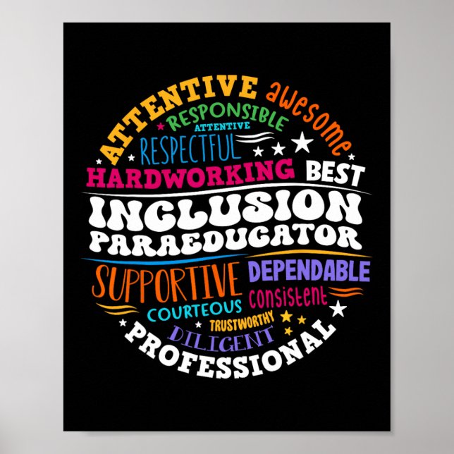 Póster Paraeducador de inclusión de Groovy - Educación es (Frente)