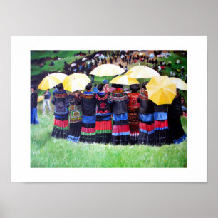 Póster Paraguas amarillos (concurso de belleza)