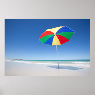 Póster Paraguas en la playa el Australia