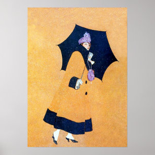 Póster Paraguas y nieve por C Coles Phillips