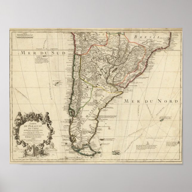 Póster Paraguay, América del Sur (Frente)