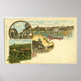 Póster Paraguay, Vintage