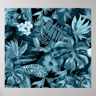 Póster Paraíso de Acuarela Tropical: Flor de Jungla