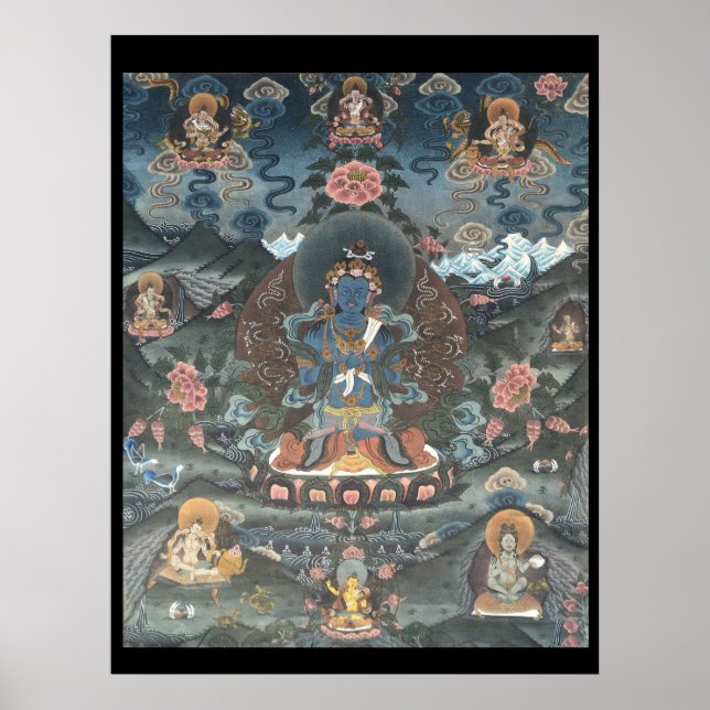 Póster Paraíso de Amitabha, Poster tibetano de Thangka (Frente)
