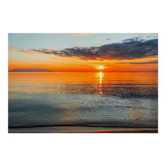 Póster Paraíso de la playa Golden Sunset (Anverso)
