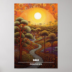 Póster Paraíso de las Islas de Viaje de Bali Indonesia