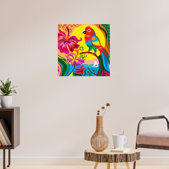 Póster Paraíso de Loros Tropicales (Salón 3)