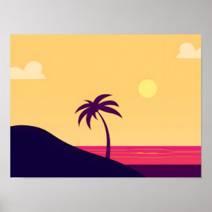 Póster Paraíso de los atardeceres: Un escape tropical