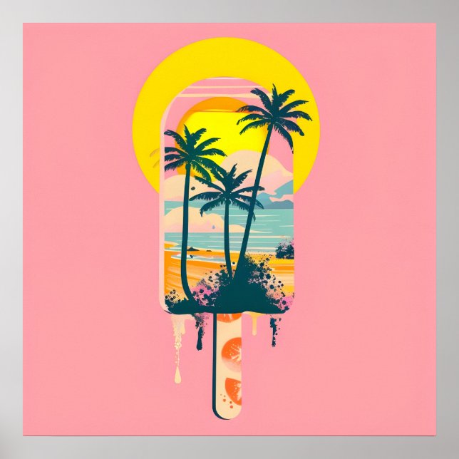 Póster Paraíso de los dulces de verano tropical (Frente)