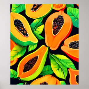Póster Paraíso de Papaya Tropical