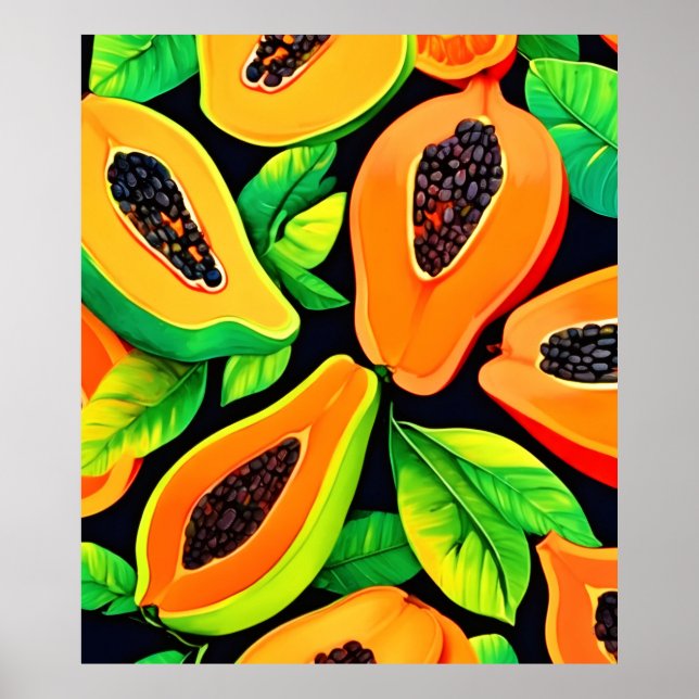 Póster Paraíso de Papaya Tropical (Frente)