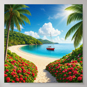 Póster Paraíso de playa oculto