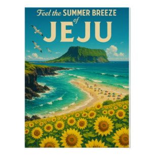 Póster Paraíso de verano de Jeju" - Verano en Corea