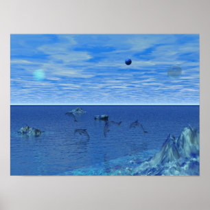 Póster Paraíso del delfín