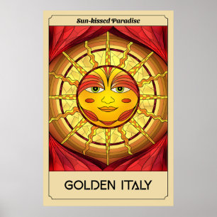 Póster Paraíso Dorado besado por el sol Italia