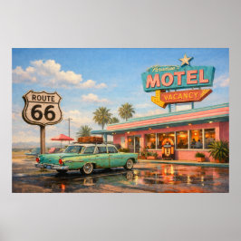 Póster Paraiso Motel Carretera Ruta 66 Resplandor