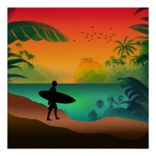 Póster Paraíso oceánico de verano
