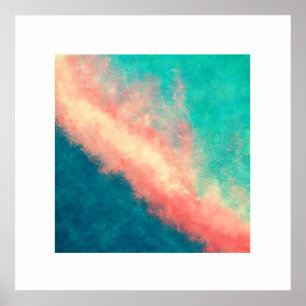 Póster Paraíso rosado de la arena (cuadrado del zen)