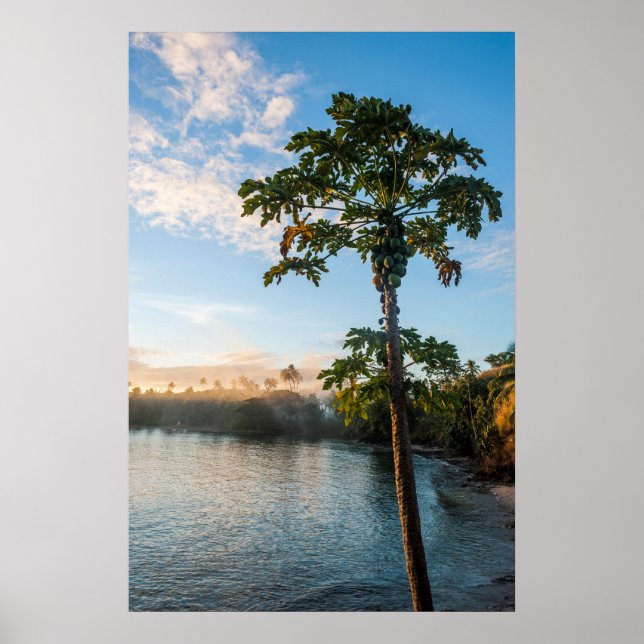 Póster Paraíso Tropical al Atardecer, Fiji (Frente)