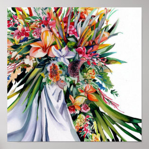 Póster Paraíso tropical, Bouquet de cascadas nupciales (2