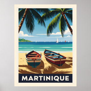 Póster Paraíso Tropical de Martinica, Viaje a la Playa Vi
