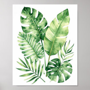 Póster Paraiso Tropical Exuberante: Bo Pintado a Mano con