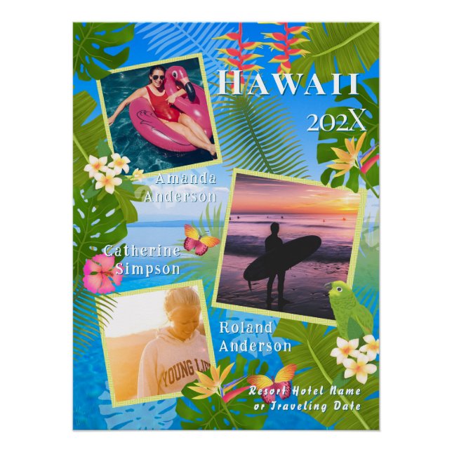 Póster Paraíso tropical Memoria de viaje Foto Mar (Anverso)