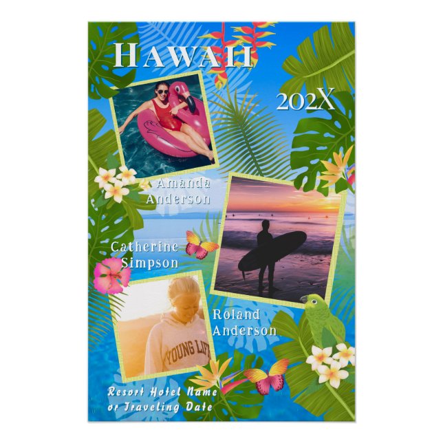 Póster Paraíso tropical Memoria de viaje Foto Mar (Anverso)