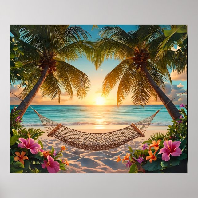 Póster Paraíso tropical Sunset - Relajantes vistas a la p (Frente)