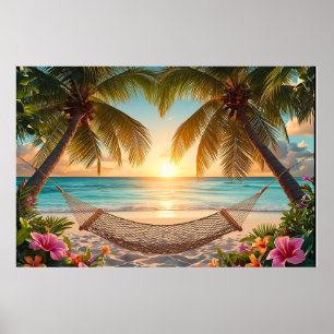 Póster Paraíso tropical Sunset - Relajantes vistas a la p