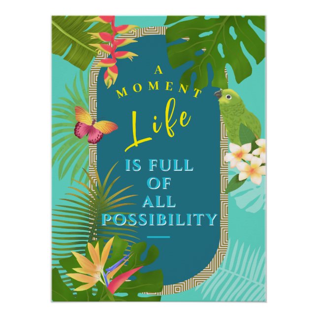 Póster Paraíso tropical Verde azulado (Anverso)