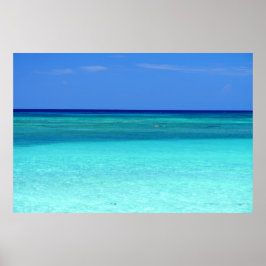 Póster Paraíso verde azul