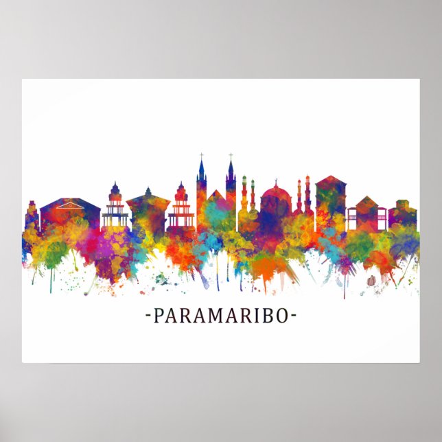 Póster Paramaribo Surinam Skyline (Frente)