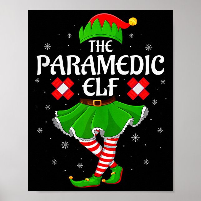 Póster Paramedic Elf Christmas Family Girls Women Elf Squ (Frente)