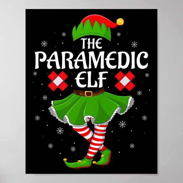 Póster Paramedic Elf Christmas Family Girls Women Elf Squ (Frente)