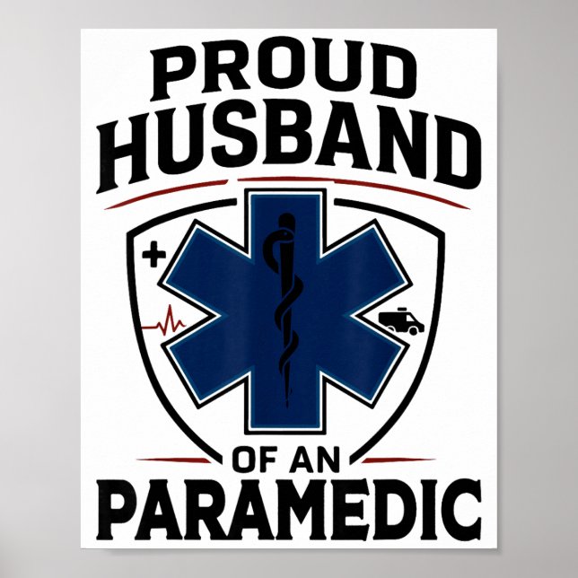 Póster Paramedic Husband Proud Husband Of An Paramedic  (Frente)