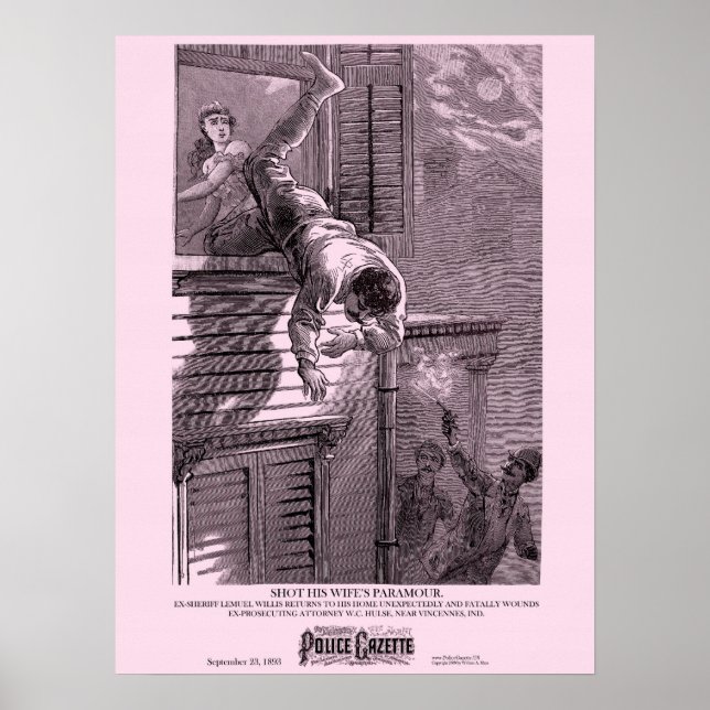 Póster Paramour, poster de la Gaceta de Policía (Frente)