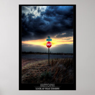 Póster ¡¡¡PARAN!!! ¡Mira esa puesta de sol!