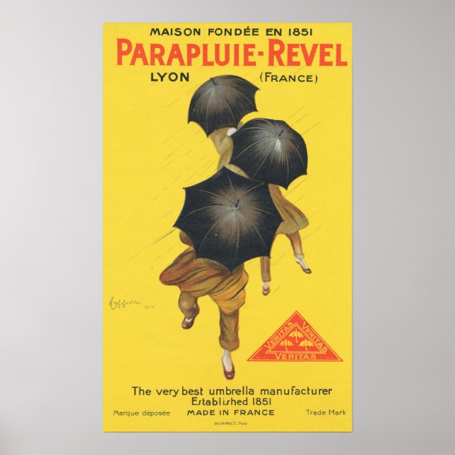 Póster PARAPLUIE REVEL Fabricante de paraguas francés ant (Frente)
