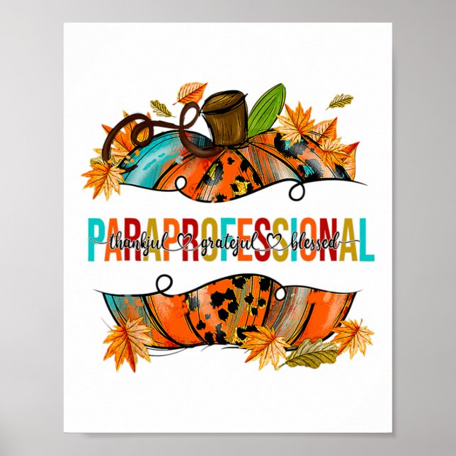Póster Paraprofesional Happy Fall Y Pumpkin Para Tea (Frente)