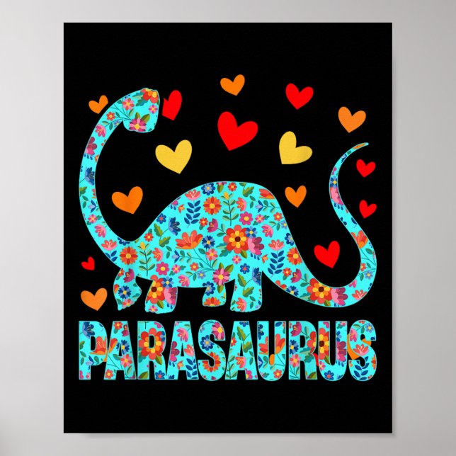 Póster Parasaurus Paraprofessional Paraeducator Dinosaur  (Frente)