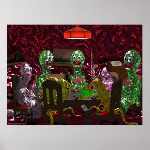 Póster Parásitos intestinales que juegan el póker