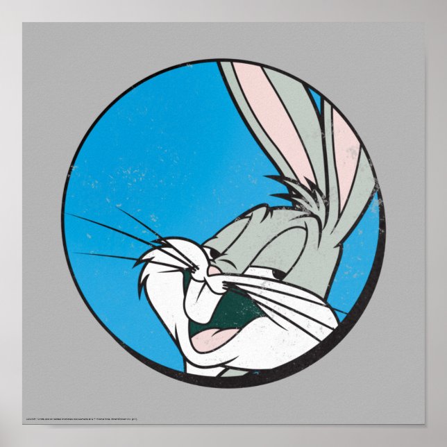Póster Parche azul retro BUGS BUNNY™ (Frente)