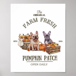 Póster Parche De Calabaza Bulldog Francés La Granja Origi