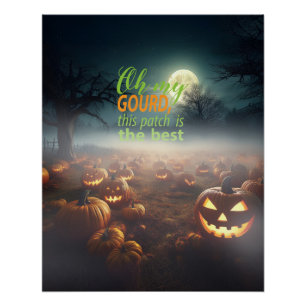 Póster Parche de Calabazas Espeluznantes de Halloween