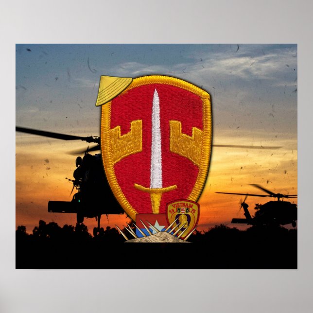 Póster Parche de guerra de Vietnam para asesores militare (Frente)